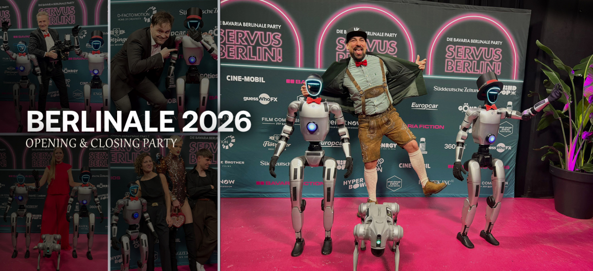 Humanoide Roboter von RoboticRental bei der Berlinale 2026 Opening & Closing Party im Prince Charles Club Berlin