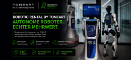 Autonome Service-Roboter und Unitree G1 von RoboticRental by TONEART auf der Bechtle Microsoft World 2026