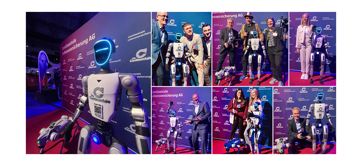 Humanoider Roboter und Robot Dog im Einsatz beim Continentale Agentur Forum Event in Dortmund