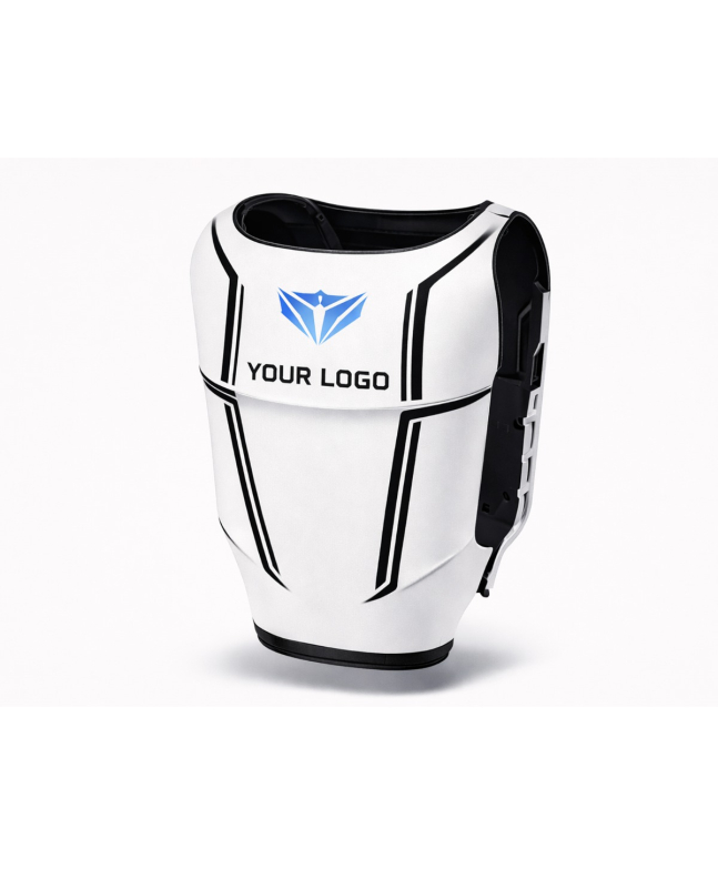 BOTANDO.ai White Edition Robot Branding Korpus in Weiß mit Logo-Platzierung auf der Frontfläche für Events und Corporate Branding