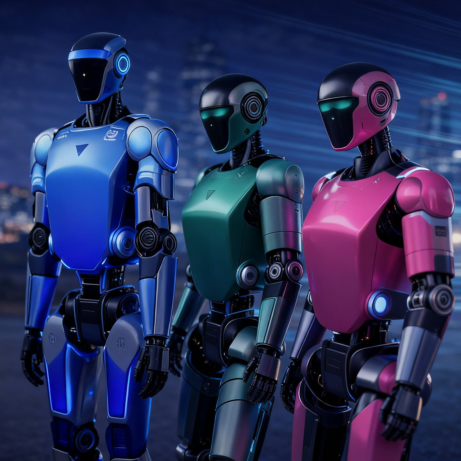 Detailaufnahme eines Classic Meets AI Setups mit Oldtimer und Robotik